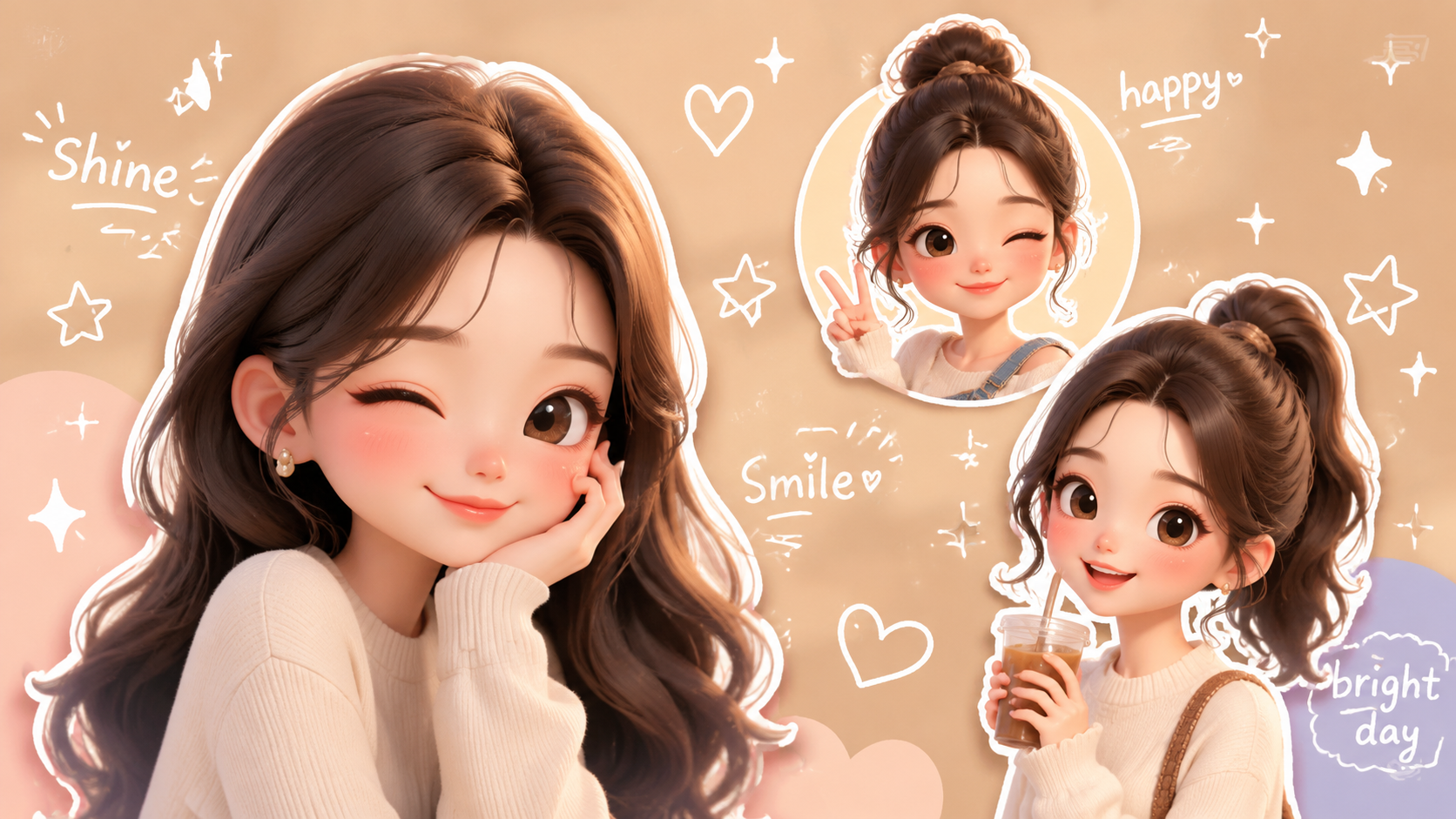 OpenImg reusable chibi doodle animation direction with character variations