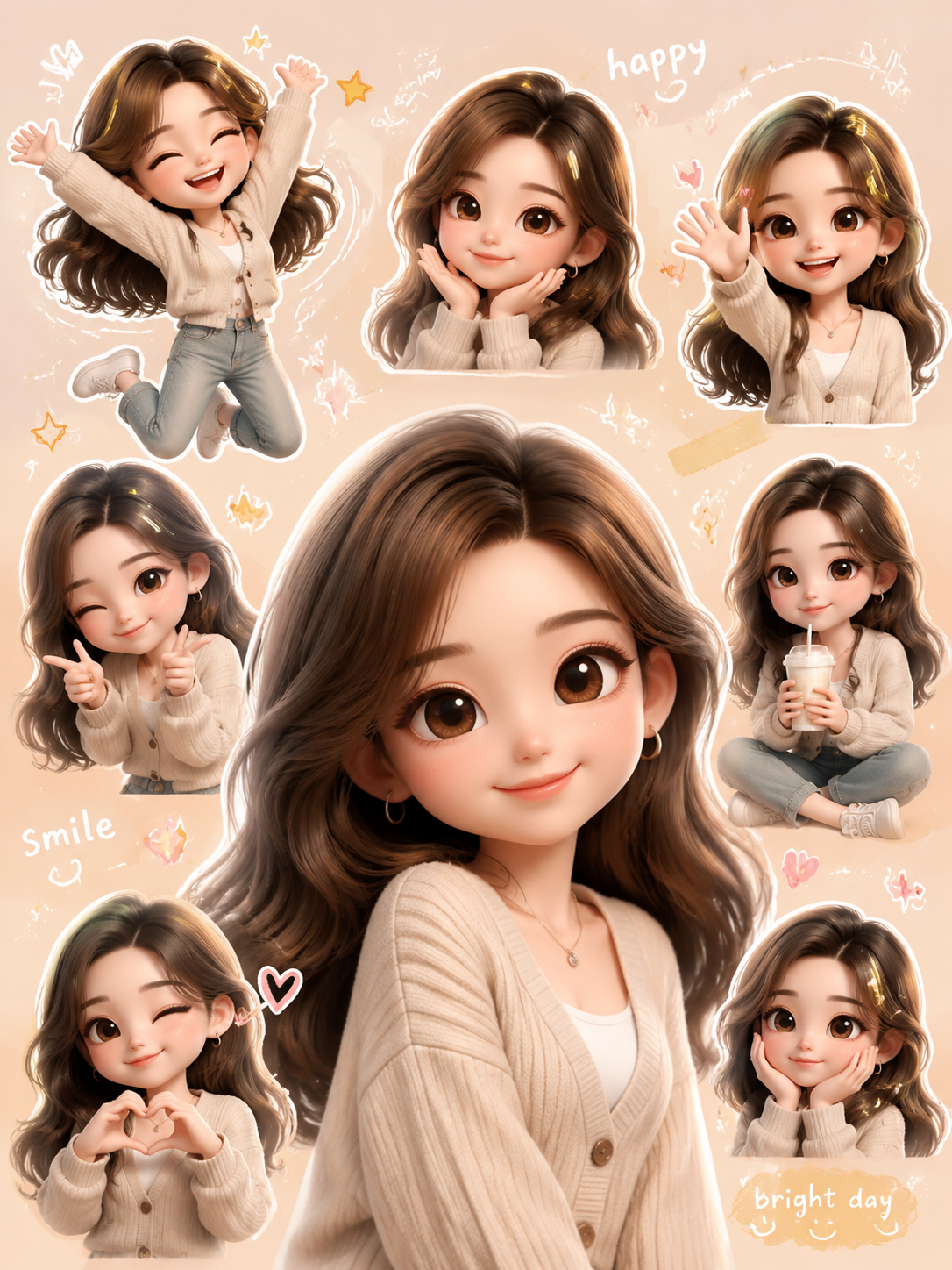 OpenImg chibi pose animation library with multiple motion directions