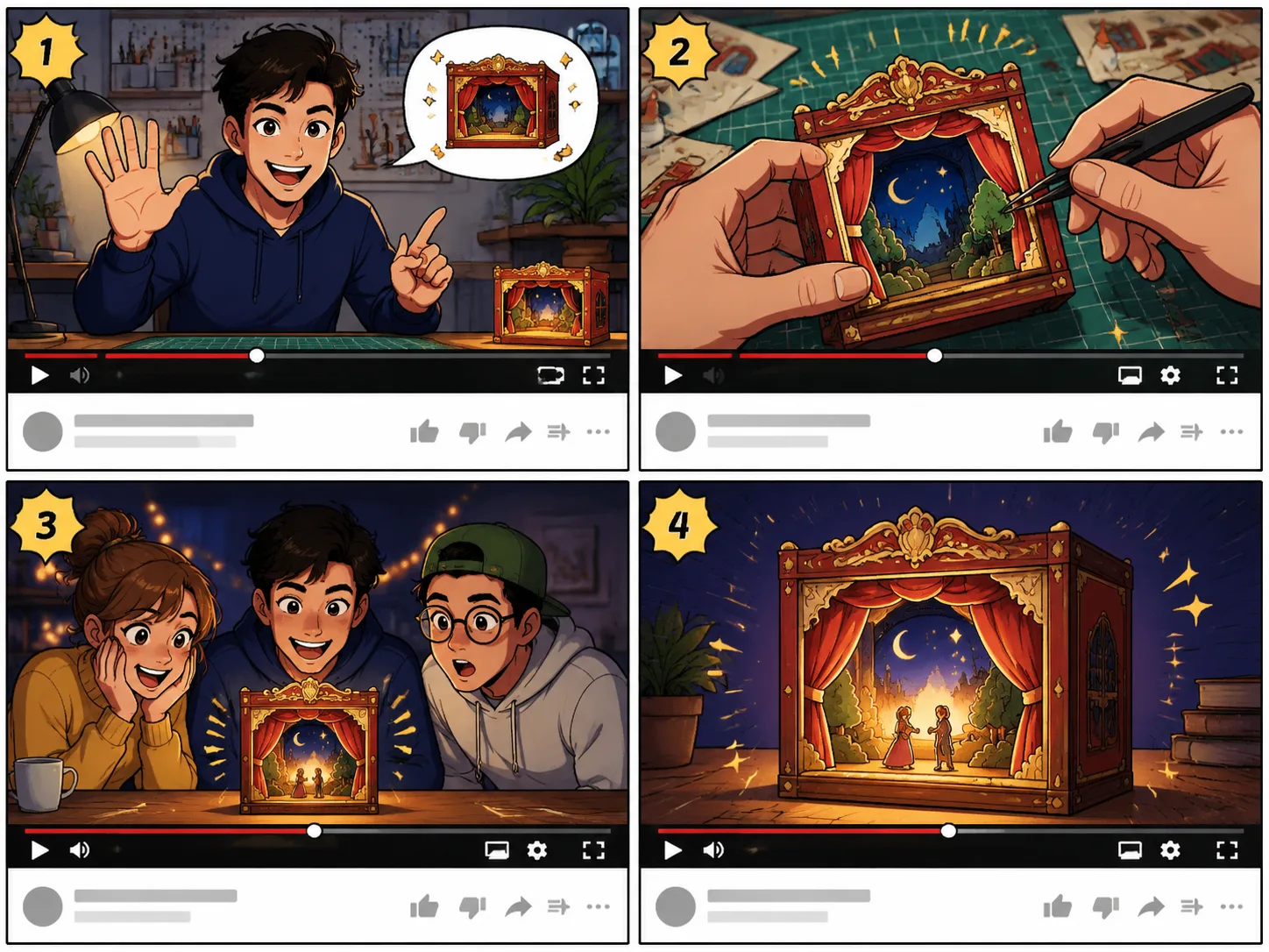 Open YouTube to comic storyboard example