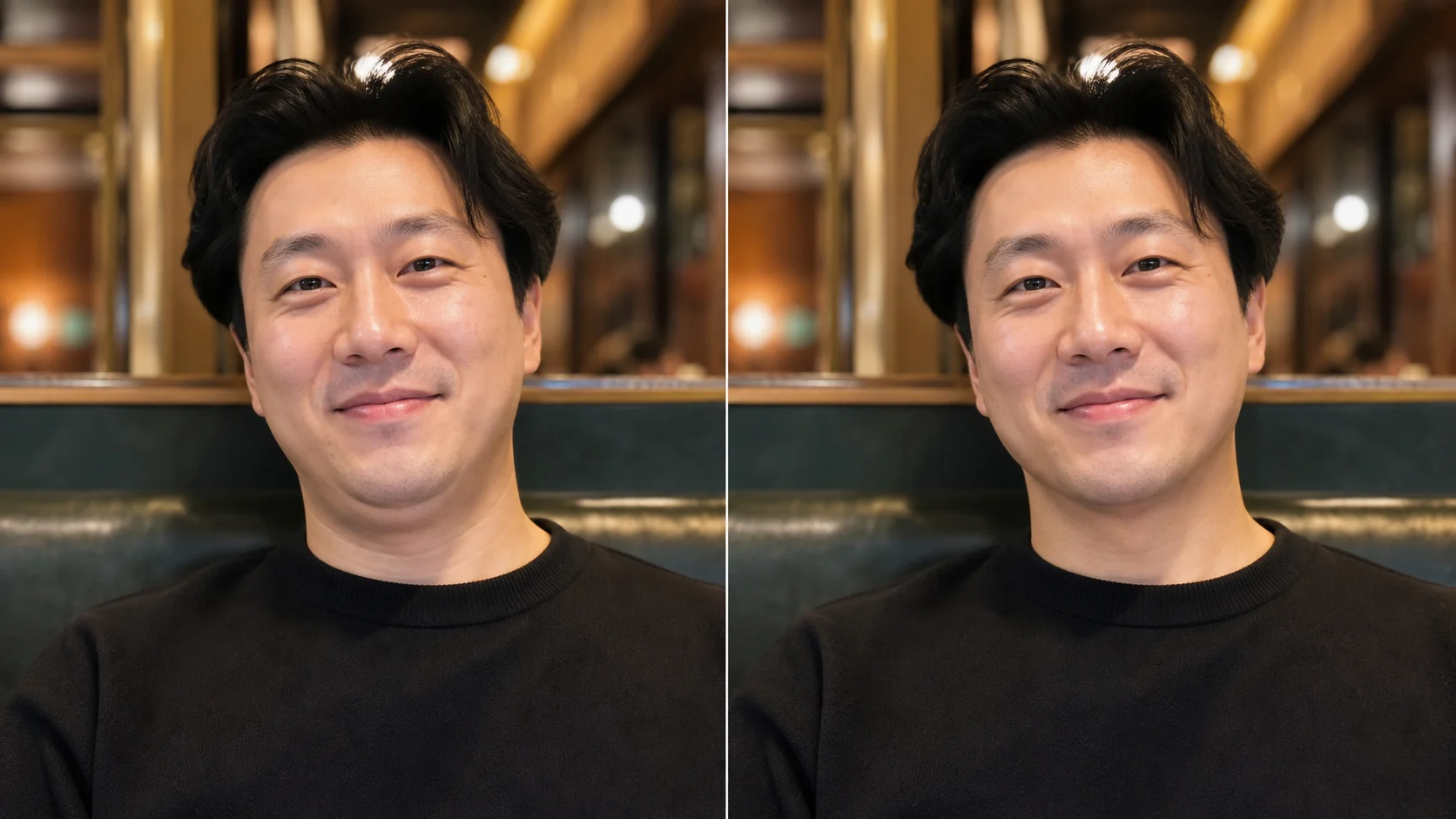 Double chin picture remover prompt example for low-angle phone portraits