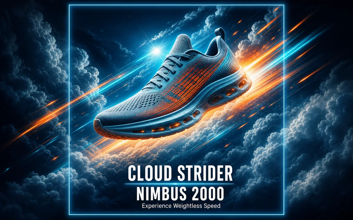 Performance sneaker poster asset generated with dynamic motion graphics